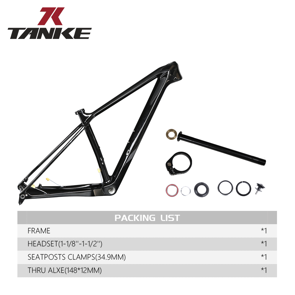 Bicycle Frame 27.5 29er MTB T800 carbon fiber   Disc BB68 thread 148*12mm Thru Axle internal cable glossy Mountain Bikes