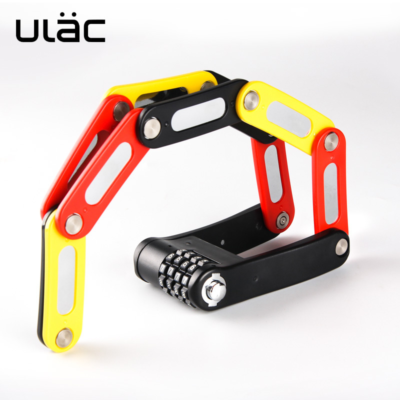 ULAC 4 Digit Combination Password bike Lock High Quality Folding lock Safety Lock For bicycle