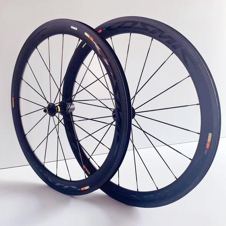 50MM open tire V/C brake road bike carbon fiber wheelset 700C straight pull break wind flat bar carbon blade wheelset