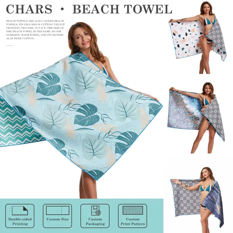 Pure Pestemal Wholesale Custom Beach Towel Turkish Super Absorbent Towels with Logo Customized Print Sand Free 100% Cotton