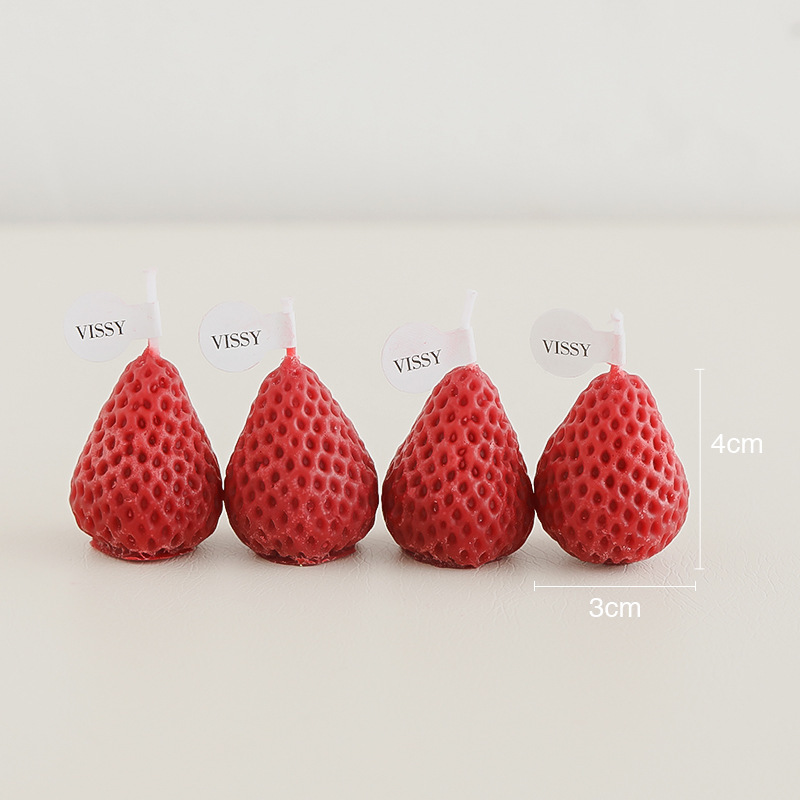 Hot sale Cute Strawberry Soy Wax Scented Candles Party Decoration Candle