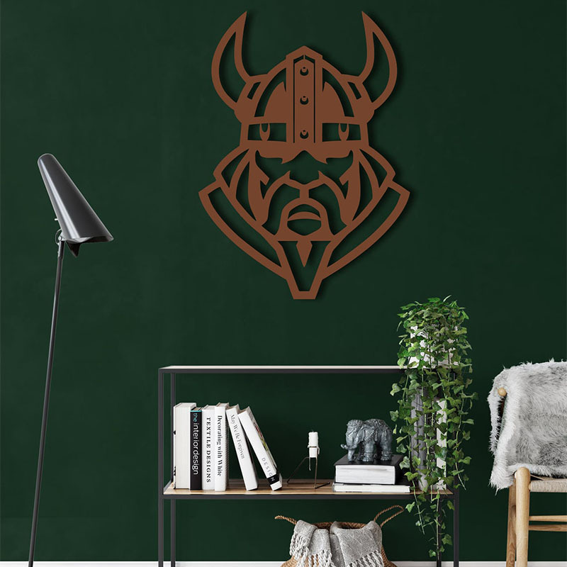 viking warrior Norse murale Huaqi MR17 salon norse mythology metal wall decor for living room