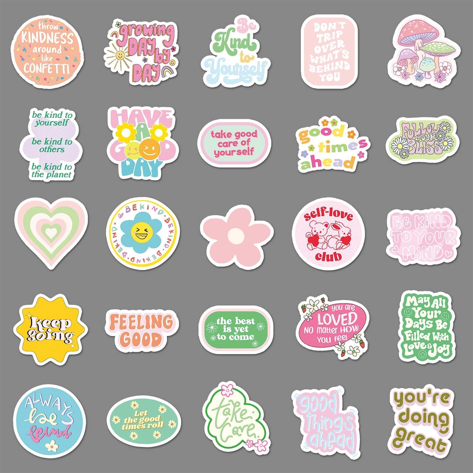 50 pcs mental health graffiti stickers Huaqi TZA13 High quality waterproof PVC stickers inspirational quotes stickers