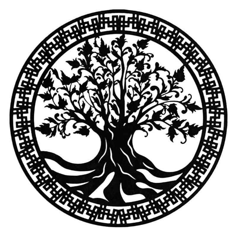 Huaqi MR11 viking tree of Life metal wall stickers lit escamotable mural metal wall decor