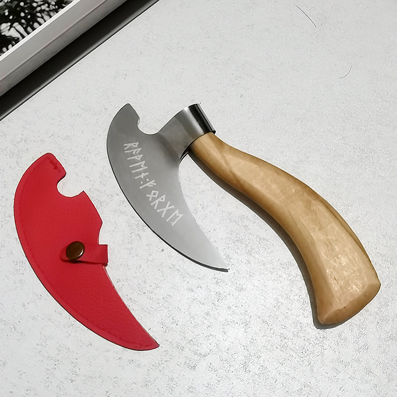 Huaqi YSK0140 souvenir gift Mini Pizza axe Nordic celtic Stainless steel handmade Hatchet axe Viking Pizza Cutter