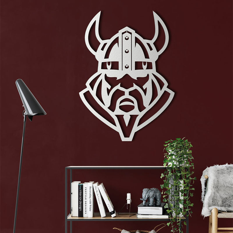 viking warrior Norse murale Huaqi MR17 salon norse mythology metal wall decor for living room