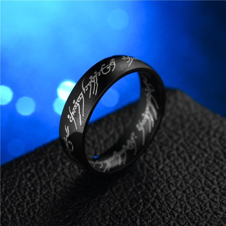 Islamic Scripture Rings Jewelry Huaqi LR01 Lord Couple Ring titanium steel magic ring for Promotional gifts