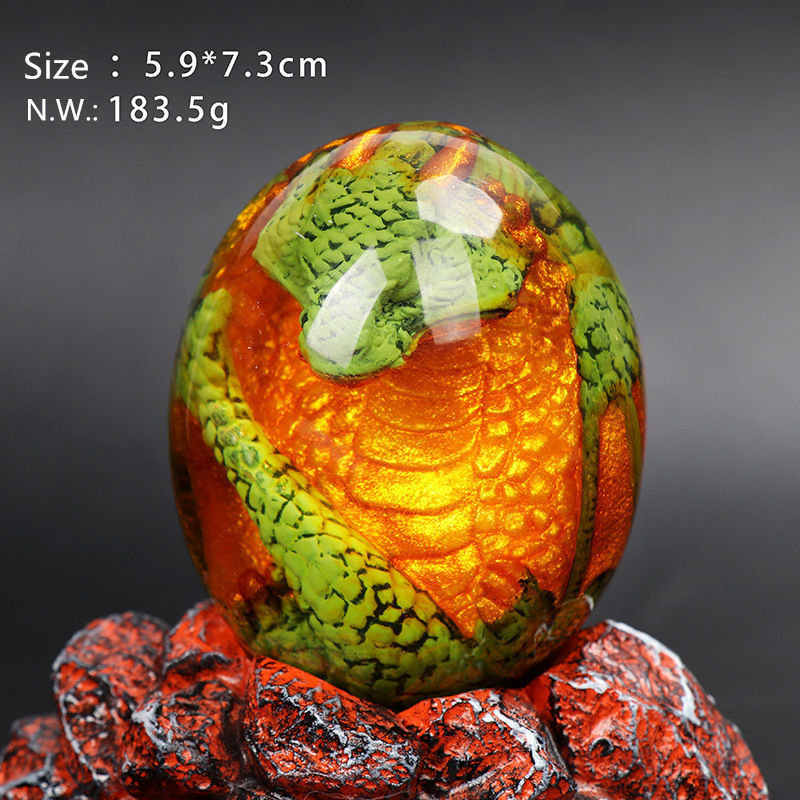 Glowing Lava Dragon in Egg Huaqi GTB01 Transparent Glowing miniature Luminous Dinosaur Egg for game Religious ot Thrones