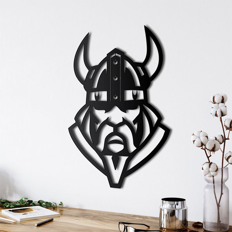 viking warrior Norse murale Huaqi MR17 salon norse mythology metal wall decor for living room