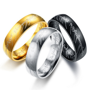 Islamic Scripture Rings Jewelry Huaqi LR01 Lord Couple Ring titanium steel magic ring for Promotional gifts