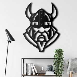 viking warrior Norse murale Huaqi MR17 salon norse mythology metal wall decor for living room