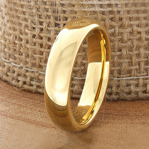 2024 Bulk Jewelry China Wholesale Tungsten Engagement Rings 6mm Gold Plated