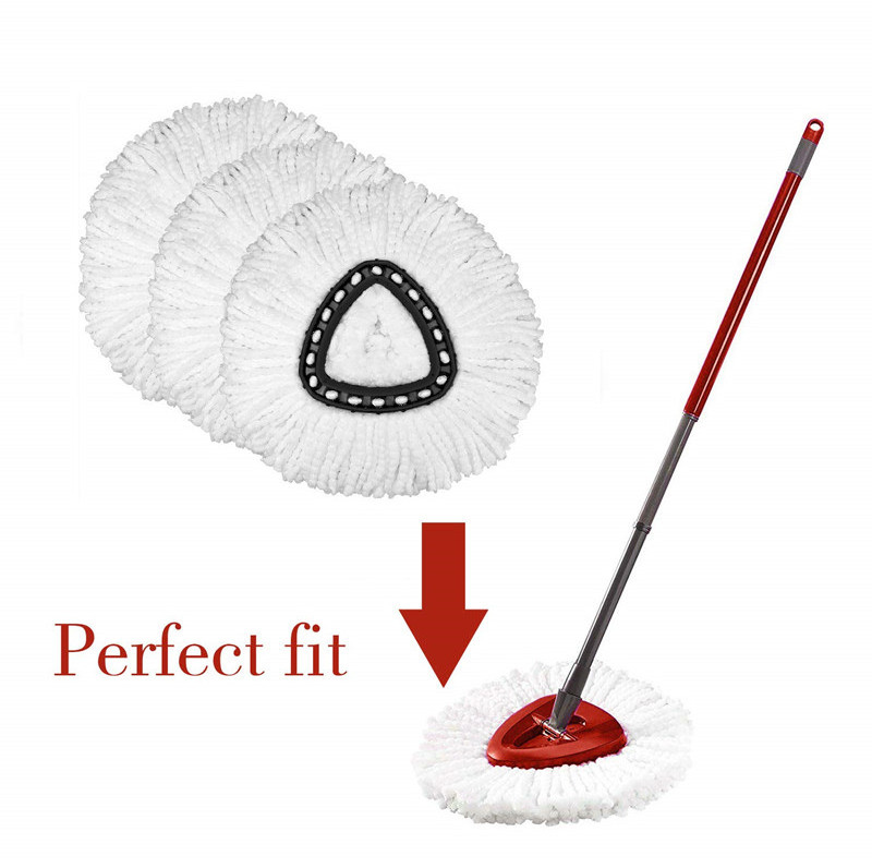 Mop Accessories Home Floor Cleaning Mop Replacement Heads Triangle Spin Mop Refills for O-Cedar Vileda EasyWring