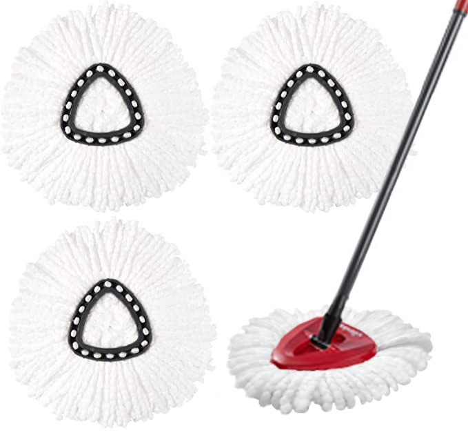 Mop Accessories Home Floor Cleaning Mop Replacement Heads Triangle Spin Mop Refills for O-Cedar Vileda EasyWring