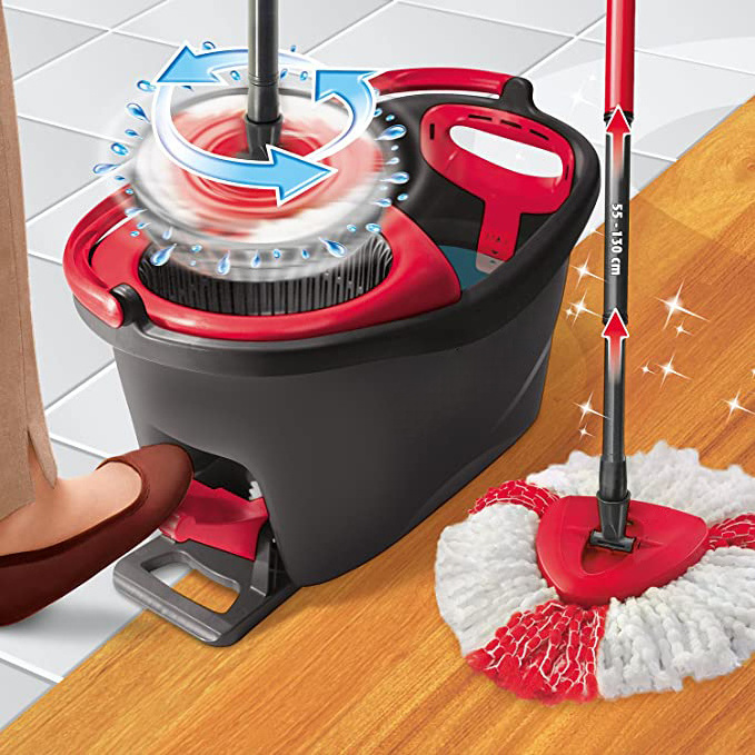 Home Mops Cleaning Floor Supplies Spin Mop 360 Turbo Microfibre Mop and Bucket Set for Vileda O-Cedar Easy Wring