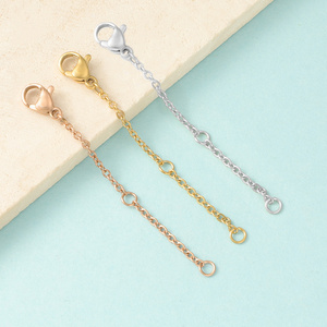 Stainless Steel Lobster Clasps Bracelet Necklace Extension Chain Connector for Jewelry Making