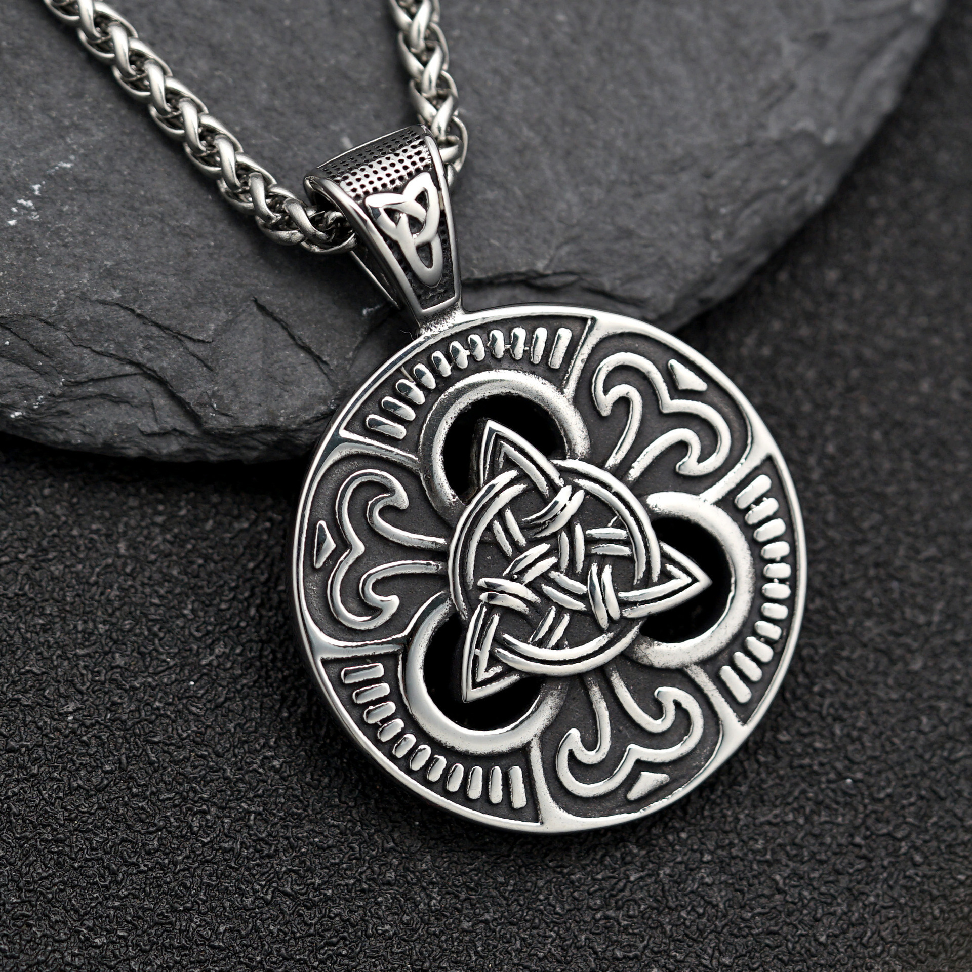 Hip Hop Stainless Steel Viking Odin Rune Celtic Knot Pendant for Necklace Making