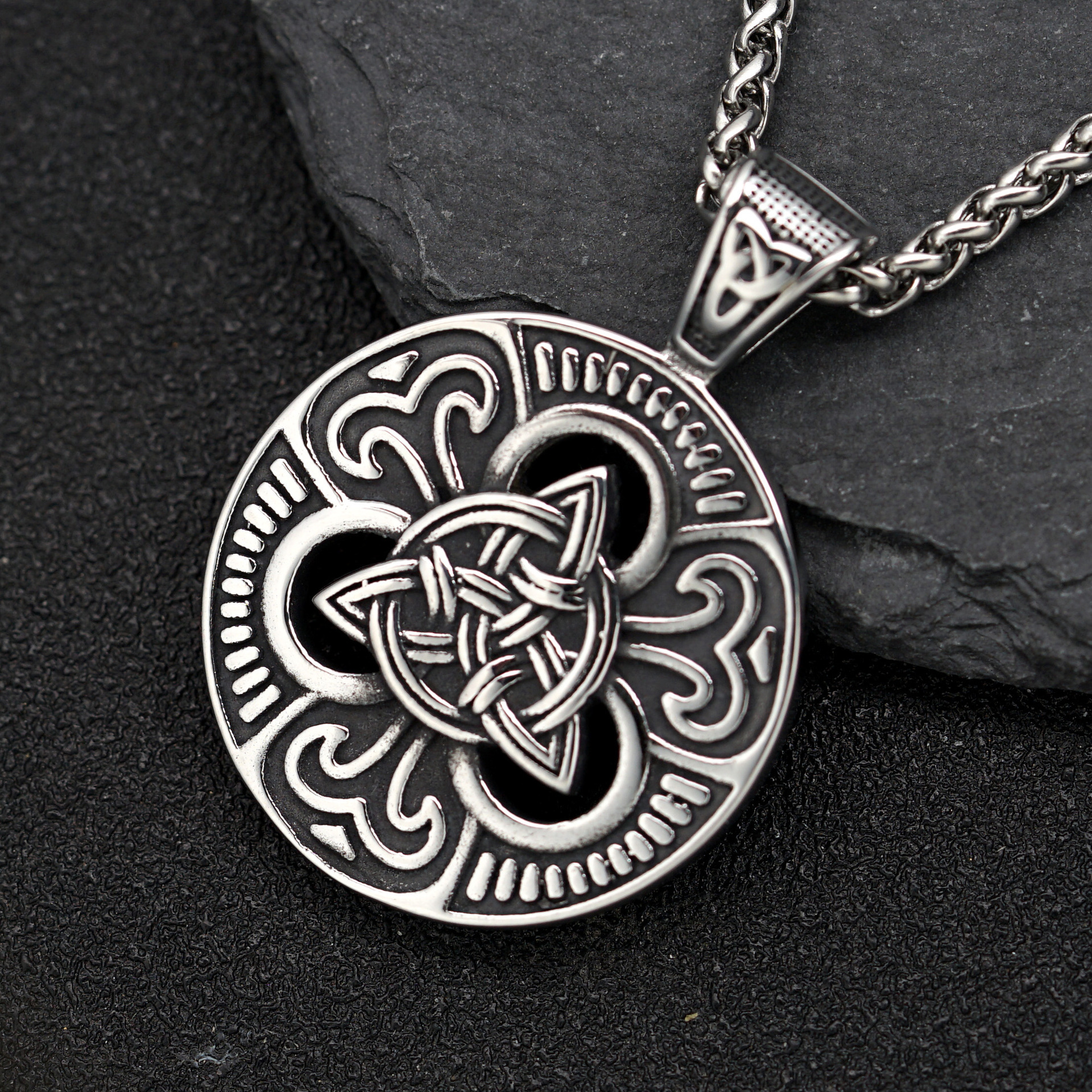 Hip Hop Stainless Steel Viking Odin Rune Celtic Knot Pendant for Necklace Making