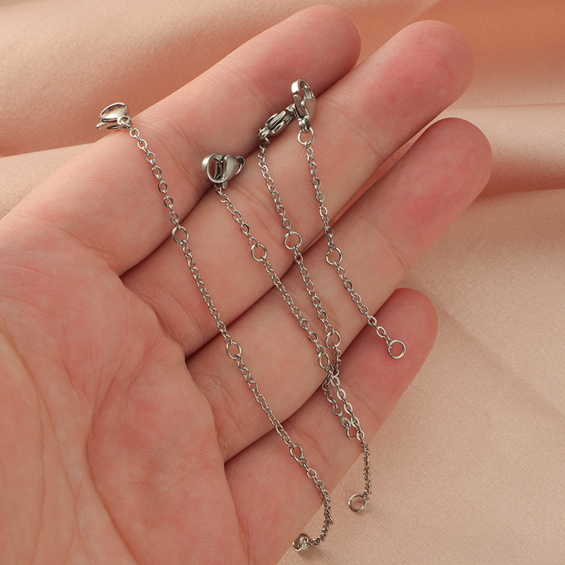 Stainless Steel Lobster Clasps Bracelet Necklace Extension Chain Connector for Jewelry Making