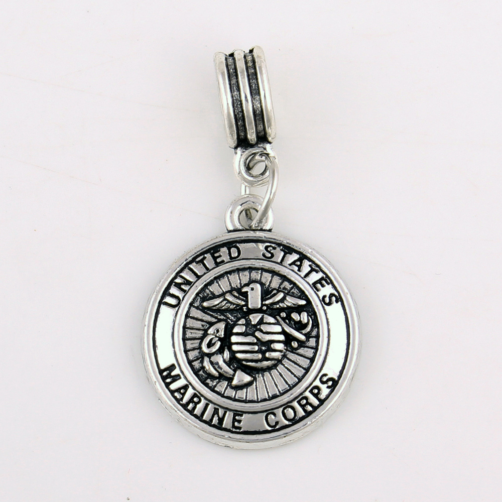 IMG 2438 Yiwu Huilin Jewelry Antique Silver AIR FORCE COAST GUARD ARMY saint christopher protect us Floating Beads fit pendant