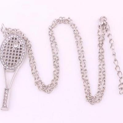 IMG 6446 Yiwu Huilin Jewelry Fashion ball pendant mini tennis racket Jewelry Sets For ladies Necklace Earrings Jewellery Set