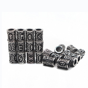 BC0044 Trade assurance Viking  vintage charm beads Nordic pagan Ancient Letter Rune DIY Beads religious jewelry Wholesale