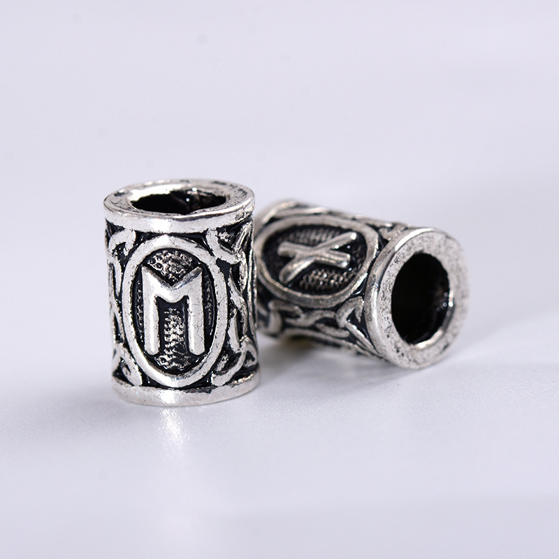 BC0044 Trade assurance Viking  vintage charm beads Nordic pagan Ancient Letter Rune DIY Beads religious jewelry Wholesale