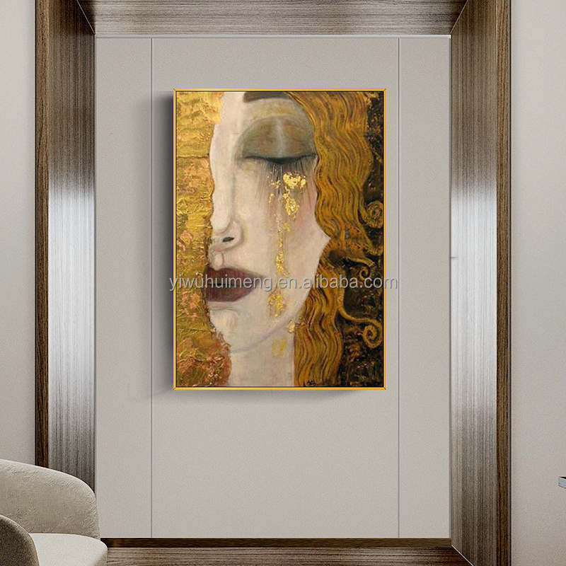 Living Room Home Design Abstract Gustav Klimt Tear Handmade  Famous Wall Art Picture  oil paintings reproduction handmade