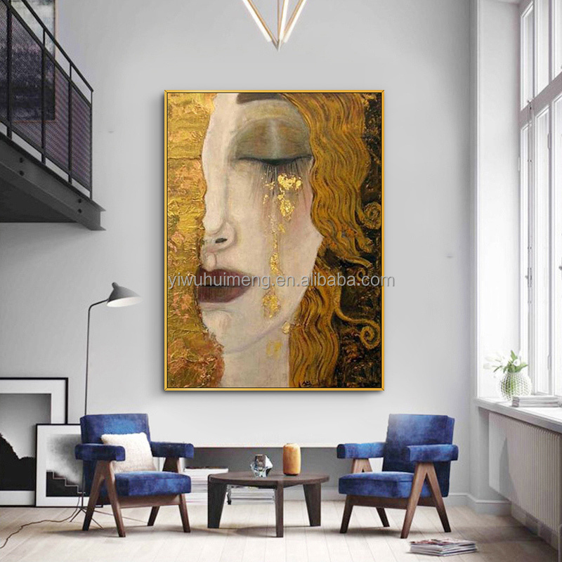 Living Room Home Design Abstract Gustav Klimt Tear Handmade  Famous Wall Art Picture  oil paintings reproduction handmade