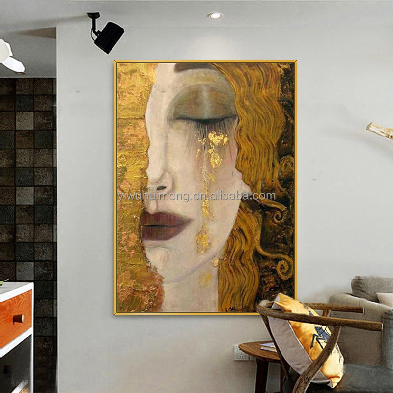 Living Room Home Design Abstract Gustav Klimt Tear Handmade  Famous Wall Art Picture  oil paintings reproduction handmade