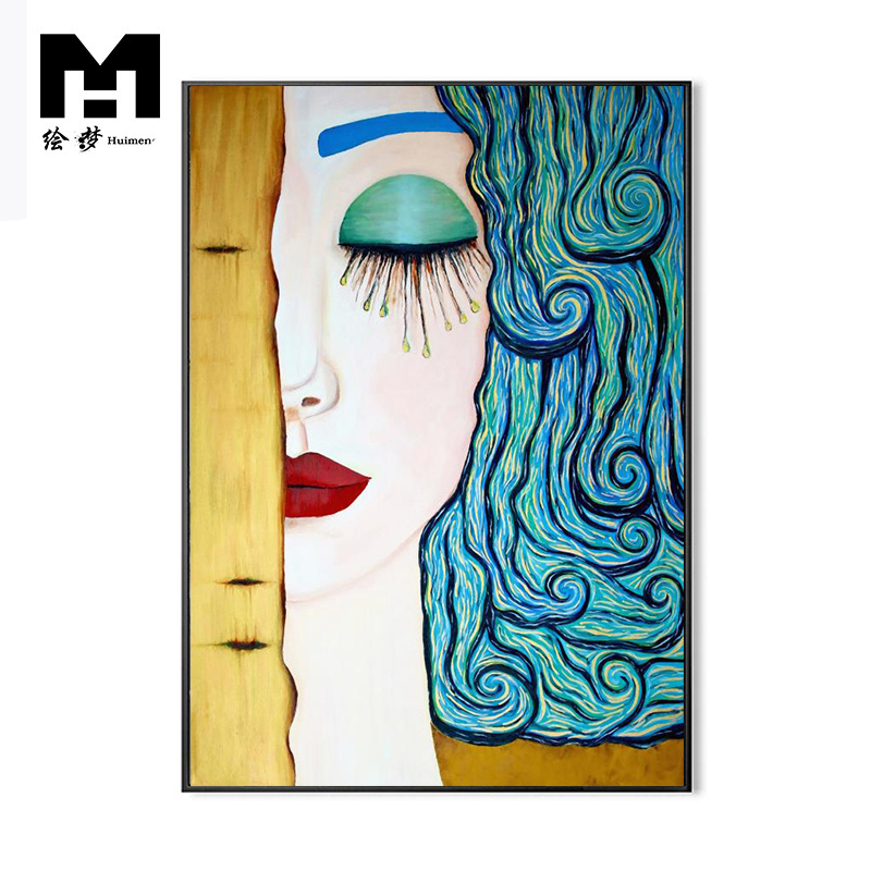 Gustav Klimt Tear 100% Handpainted Classic Modern Abstract Portrait Wall Pictures  famous acrylic oil paintings artists