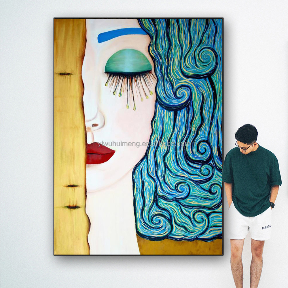 Gustav Klimt Tear 100% Handpainted Classic Modern Abstract Portrait Wall Pictures  famous acrylic oil paintings artists