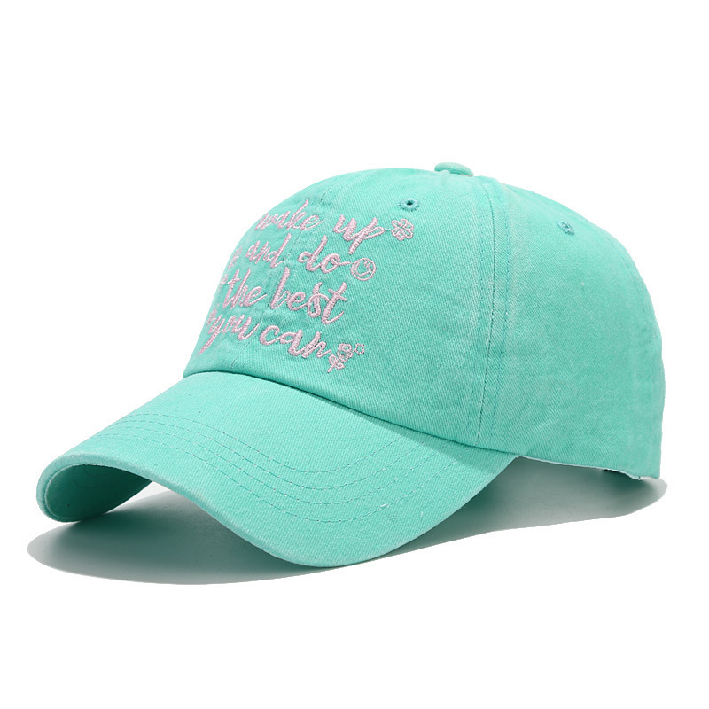 In Stock Baseball Cap High Quality Smart Casual Washed Cotton American Vintage Embroidery Letter Distress Hat Multiple Colors