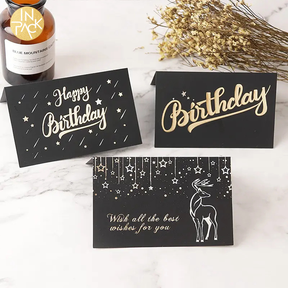 IN PACK Custom Embossed Cute Print 3d Card Light Up Pop Up Christmas Happy Birthday Greeting Gift Cards with Envelope