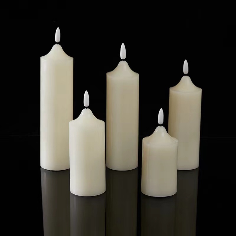 OEM 3D Flameless Candles High Real Wax Battery Pillars Flickering for Home Wedding Party Christmas Decoration LED Candle Light