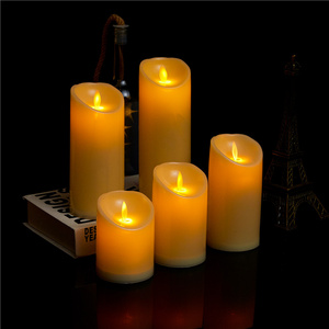 2022 New Coming Plastic Material Led Candles Pillar Appearance LED Velas Amazon Church Temple Home Decoration Led Swing Candle