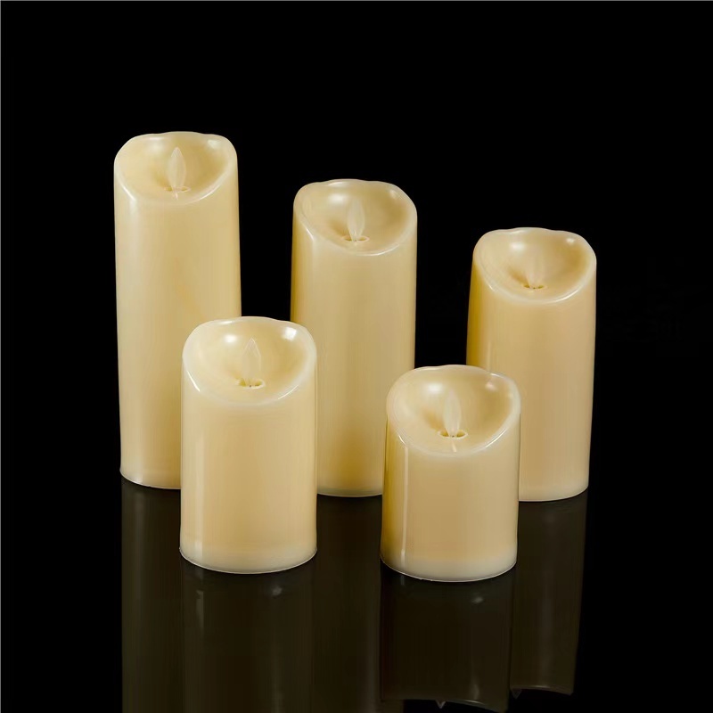 2022 New Coming Plastic Material Led Candles Pillar Appearance LED Velas Amazon Church Temple Home Decoration Led Swing Candle