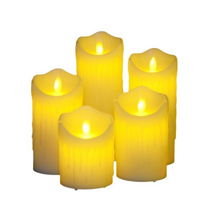 High Quality Novelty Tear Paraffin Wax Flickering LED Candles With Remote Votive Candle Religious Activities LED Bougie Candles