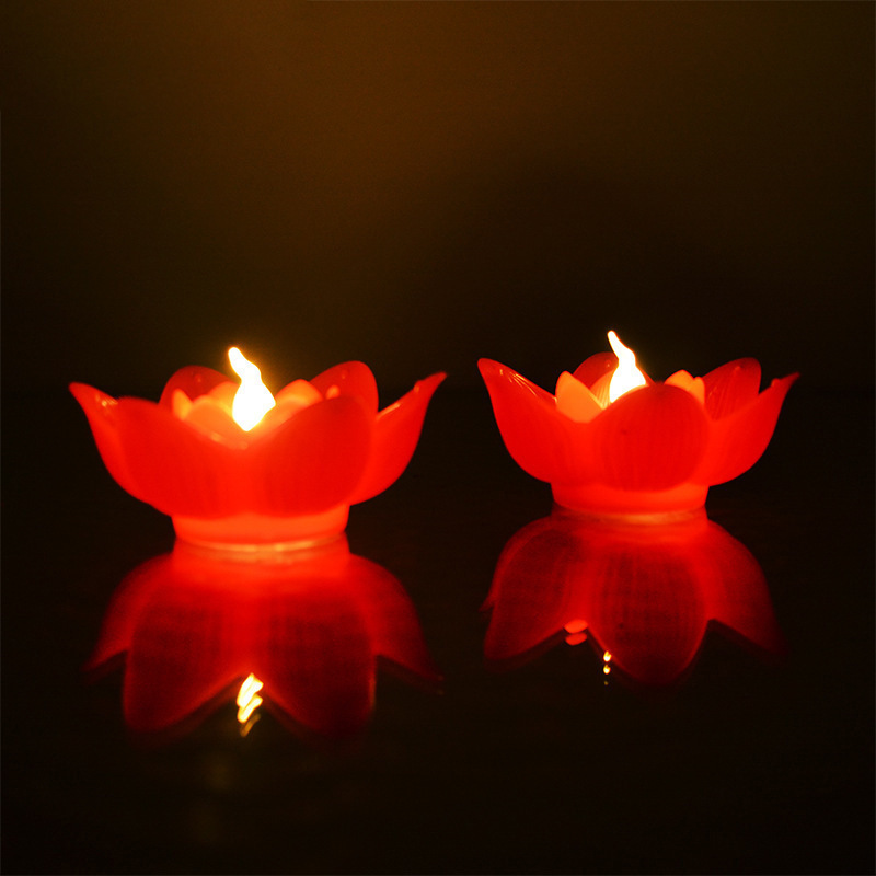 New Arrival Buddhist Lotus Lamp Led Candle Set Low Cost Led Plastic Candles Light Religious Activities Temple Pray Led Bougie