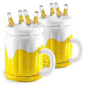 Customized 18" Inflatable PVC Cooler Beer Ice Bar Beer Mug Shaped Ice Bucket  Luau BBQ Party Supplies Cooler Box for Adults