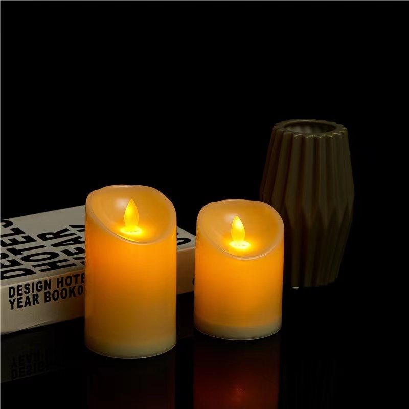 2022 New Coming Plastic Material Led Candles Pillar Appearance LED Velas Amazon Church Temple Home Decoration Led Swing Candle