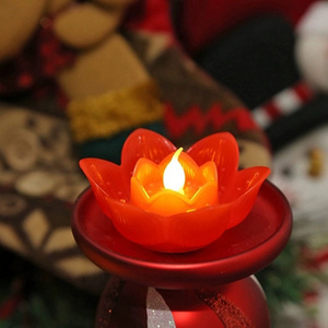 New Arrival Buddhist Lotus Lamp Led Candle Set Low Cost Led Plastic Candles Light Religious Activities Temple Pray Led Bougie