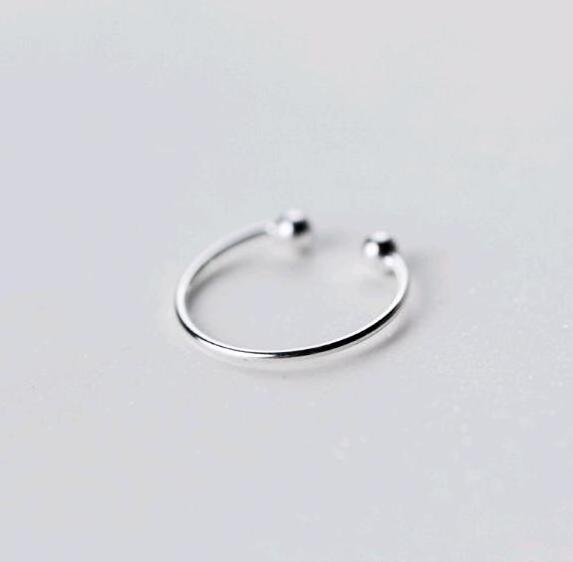 SR104-046 Halo open size  925 sterling silver simple cheap ball rings