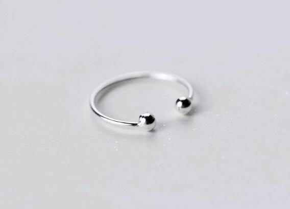 SR104-046 Halo open size  925 sterling silver simple cheap ball rings