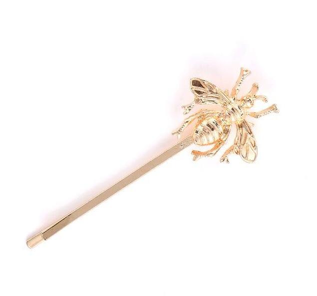 H36-172  pretty gold and silver girls lovely honey bee bobby hair pins