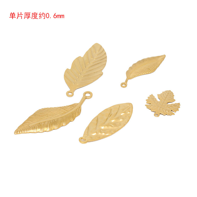 P70-003  Halo  women DIY stainless steel jewelry findings for necklace bracelet anklet earrings pendant leaf charm