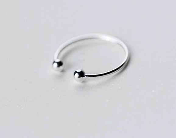 SR104-046 Halo open size  925 sterling silver simple cheap ball rings