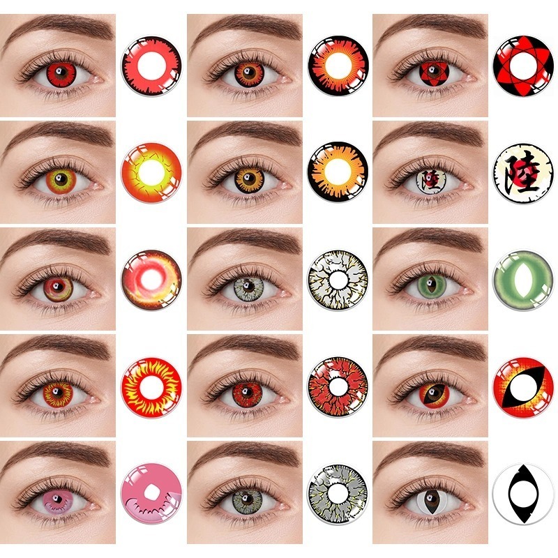 Wholesale  Fresh Cosplay Halloween Red  Contact Lenses Crazy Lens Daily  Contact Lens