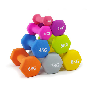 Amazon Neoprene Dumbbells Cross Fitness Gym Equipment Color Fixed Rubber Coated Dumbbell