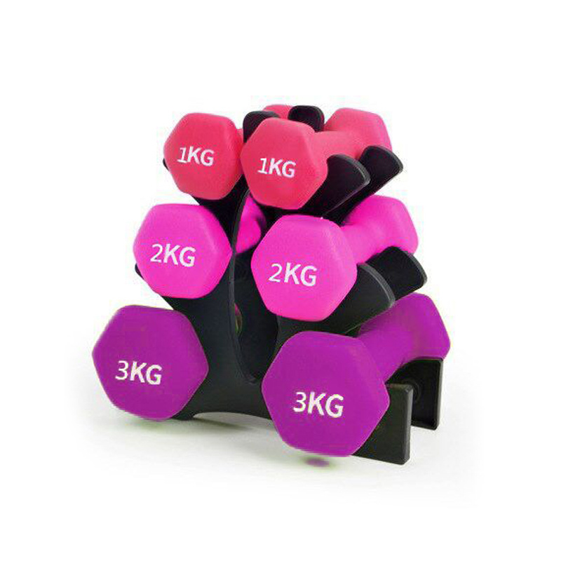 Amazon Neoprene Dumbbells Cross Fitness Gym Equipment Color Fixed Rubber Coated Dumbbell